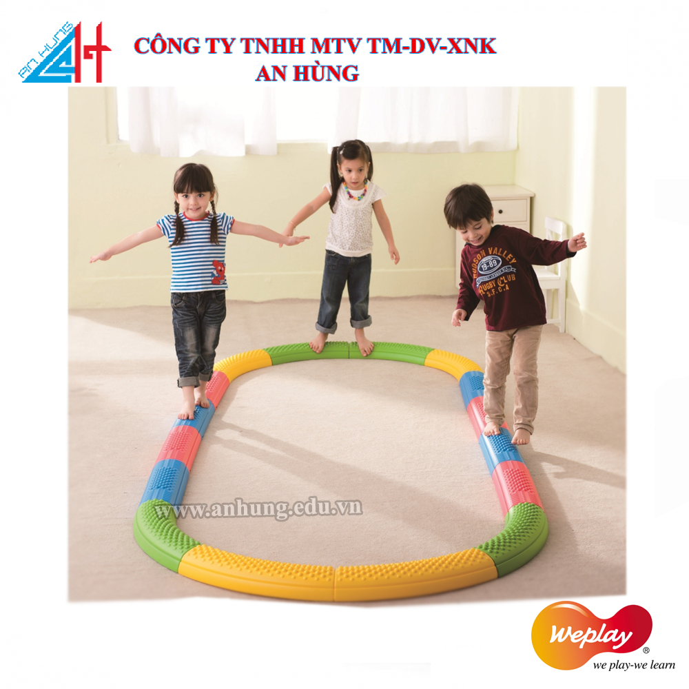 Bộ tập đi thăng bằng trên đường ray 16 khối Weplay