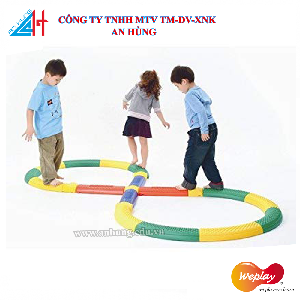 Bộ tập đi thăng bằng trên đường ray 16 khối Weplay