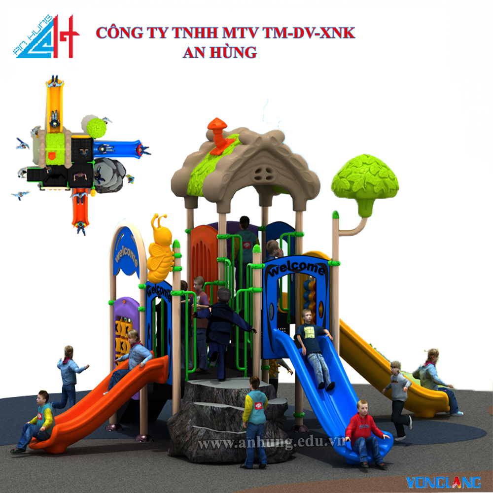 Bộ liên hoàn cầu trượt  ngoài trời YL-E048
